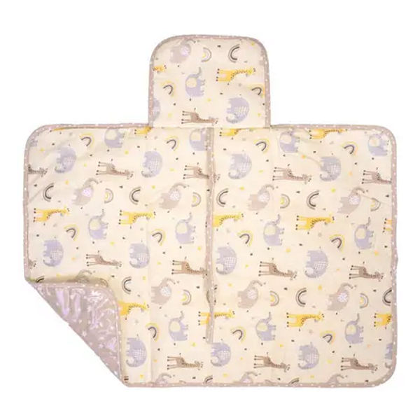 Trocador de Fraldas Portátil Com Forro PVC Bumblim Baby Girafa Creme 47cm x 67cm Incomfral Ref:79021-468