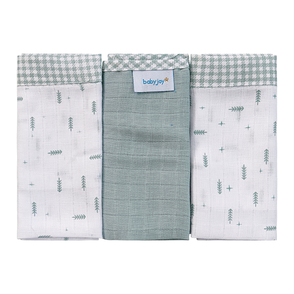Fralda Baby Joy Estampada Lisa com Vira e Bainha Flechas Verde 65cm x 67cm com 3 Unidades Incomfral Ref:32104-615
