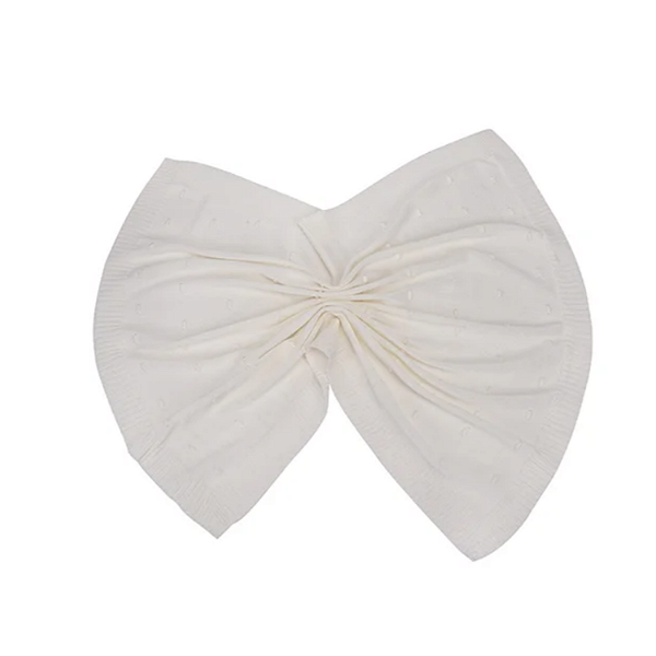 Manta Tricot Branca Loupiot Acrílico 85cm x 85cm Minasrey Ref:5319 68-BRA