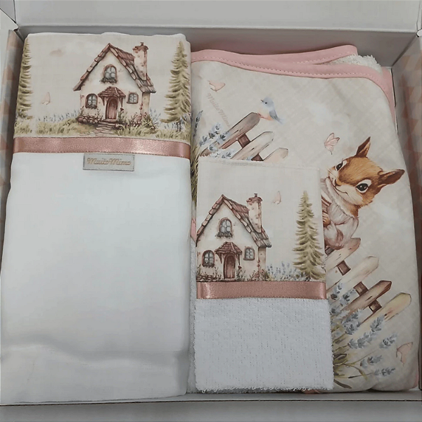 Kit de Banho Muito Mimo Algodão 3 peças Minasrey Ref:5344 45-MNA