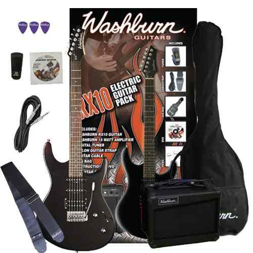 Kit Guitarra Washburn RX10 + Amplificador 15W e Acessórios
