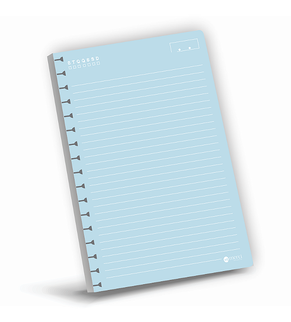 Refil para Caderno Universitário Reposicionável Pautado Azul