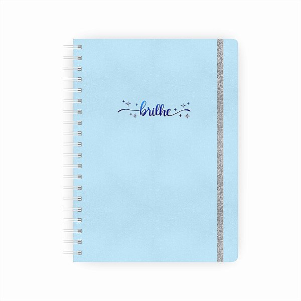 Caderno Colegial Reposicionável Brilhe Azul