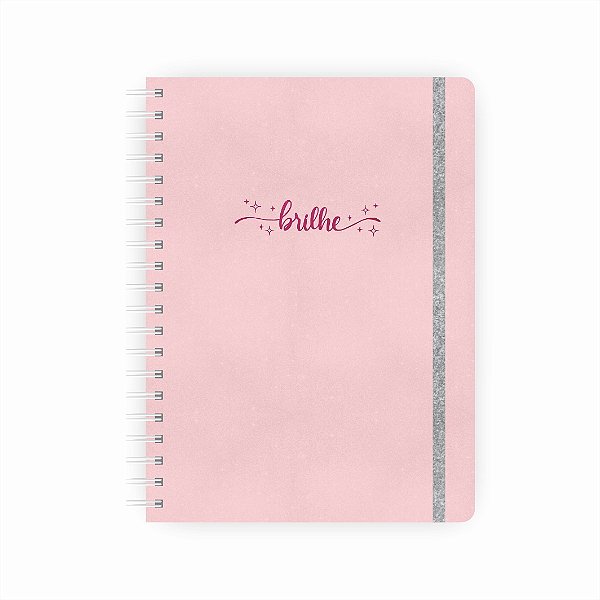 Caderno Colegial Reposicionável Brilhe Rosa