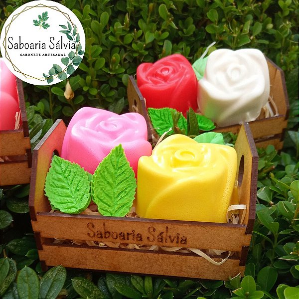 Caixote de Rosas 110g Fragrância: Rosas Vermelhas - Sabonete PH Neutro