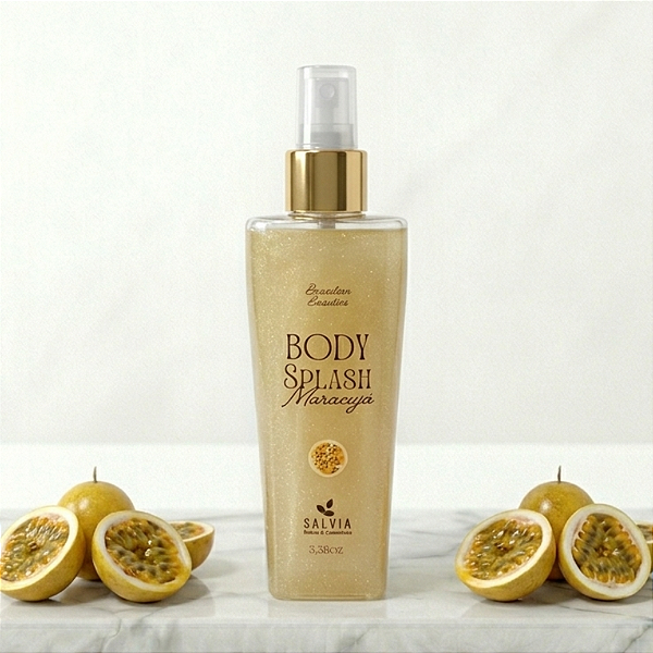 Body Splash Iluminador Maracujá Brilho Discreto Cítrico Frutal 100ml SALVYA