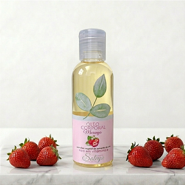 Óleo Corporal Morango Silvestre com Óleo Vegetal de Semente de Uva rico em vitamina E 120ml SALVYA