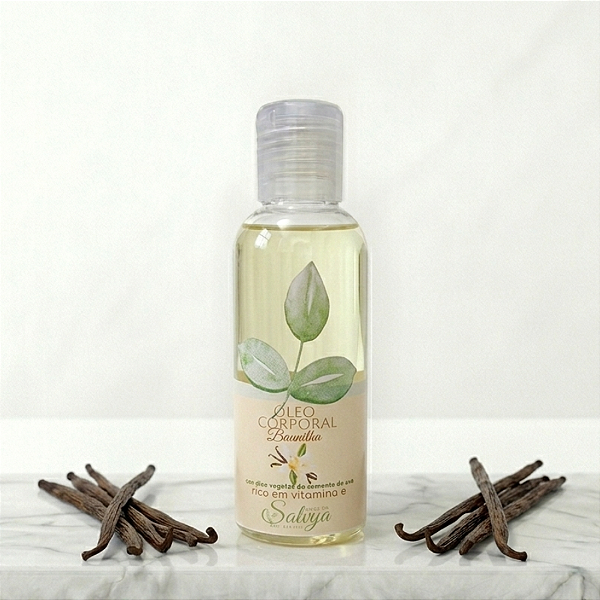 Óleo Corporal Baunilha com Óleo Vegetal de Semente de Uva rico em vitamina E 120ml SALVYA