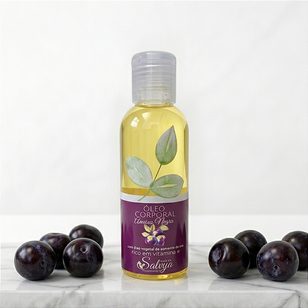 Óleo Corporal Ameixa Negra com Óleo Vegetal de Semente de Uva rico em vitamina E 120ml SALVYA