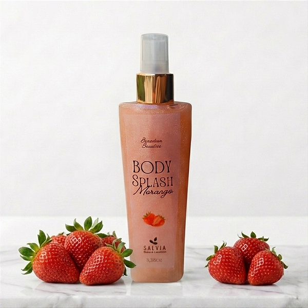 Body Splash Iluminador Morango Brilho Discreto Frutal Fresco 100ml