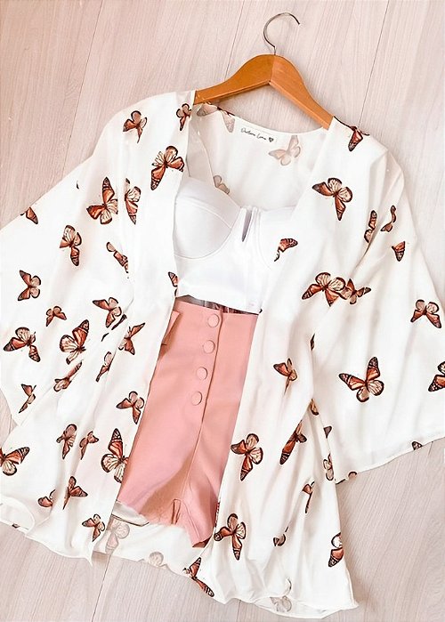 Kimono estampado - Borboletas