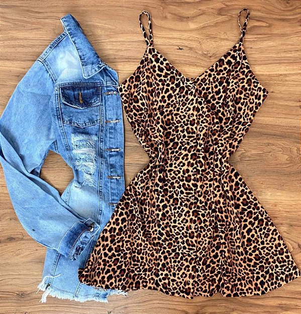 Vestido Animal Print - Com botões frontais
