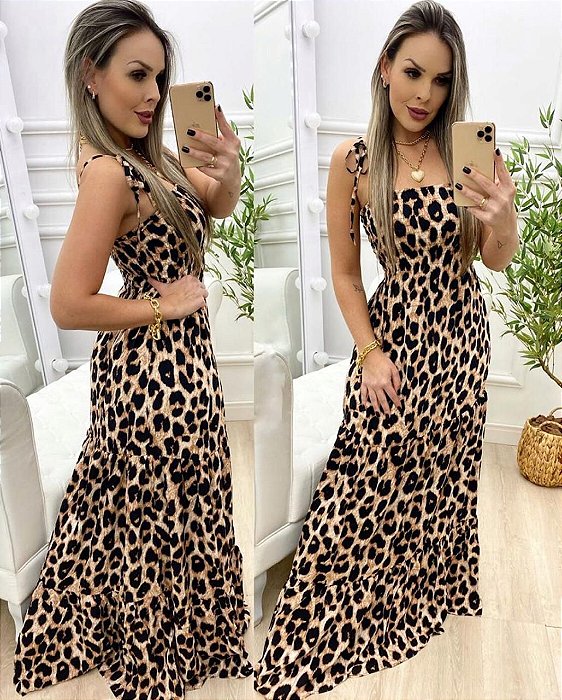 Vestido longo animal print - Laila