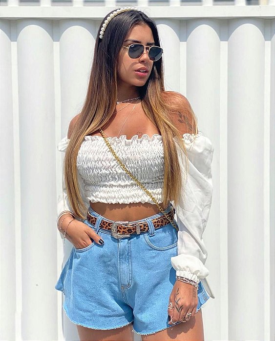 Shorts Jeans Godê - Claro