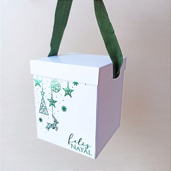 Caixa mini panetone verde - Natal Encantado - 10 unidades