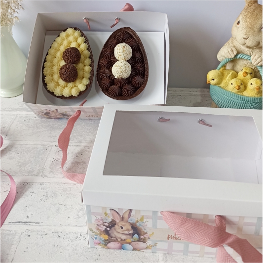 Caixa/sacola para 2 ovos de colher - Bunny - 10 unidades