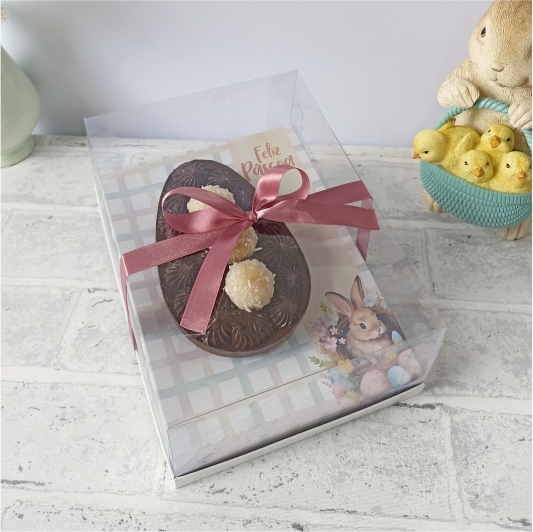 Caixa para 1 ovo de colher - Bunny - 10 unidades