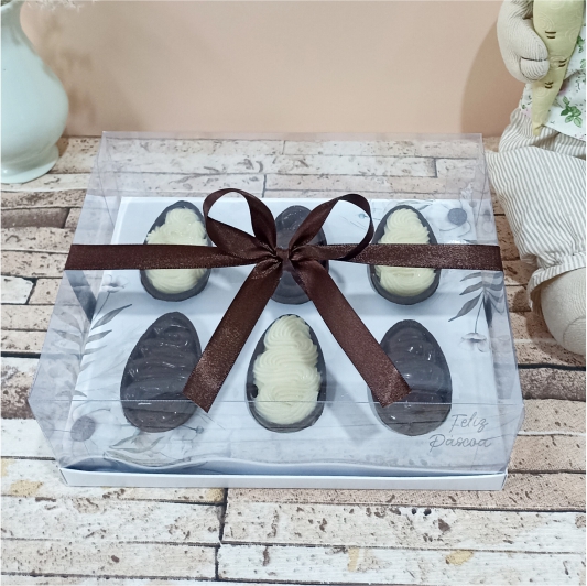 Caixa para 6 mini ovos - Flower - 10 unidades