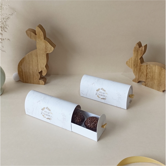 Caixa macarons - Marble - 10 unidades