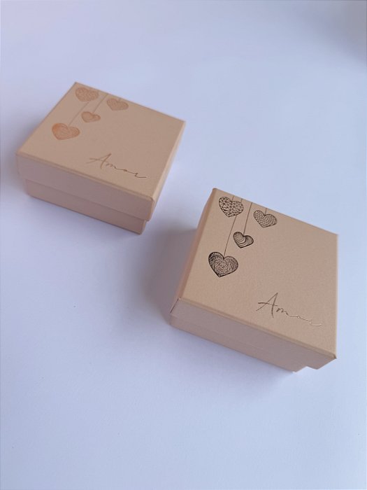 Caixa Tampa/Fundo 8,5x8,5x4cm - Cartonada - Amor - 10 unidades