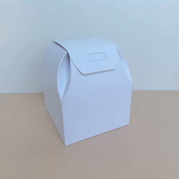 Caixa mini panetone - tampa fixa - Linha Branca - 10 unidades