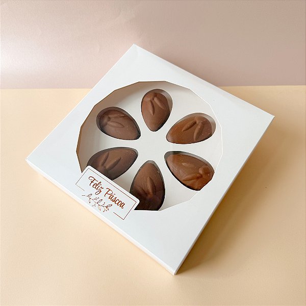 Caixa para 6 bombons coelho - COM BERÇO - ENCANTO - 10 unidades