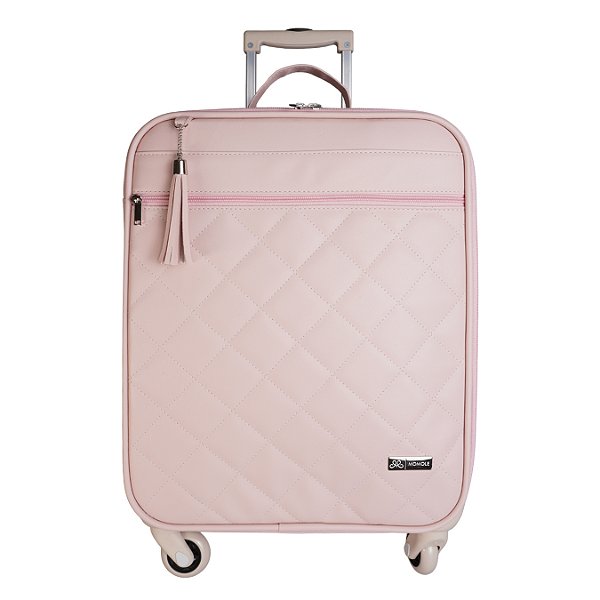 Mala Maternidade de Rodinhas 700 - Matelassê Rosa