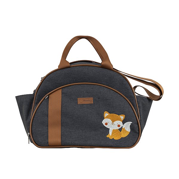 Bolsa Passeio 101  - Linho Preto/Caramelo Raposa