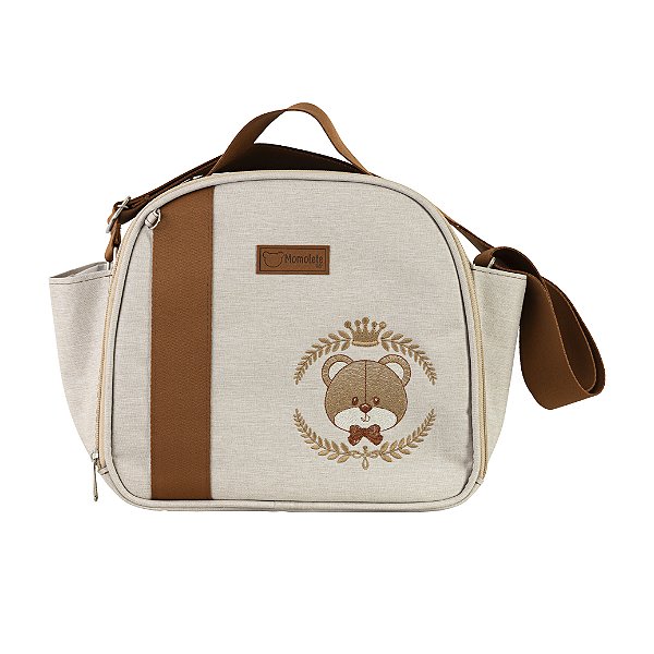 Bolsa Frasqueira 102 - Linho Bege/Caramelo Urso