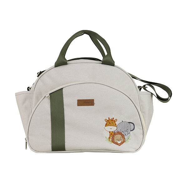 Bolsa Passeio 101 - Linho Bege/Verde Safari