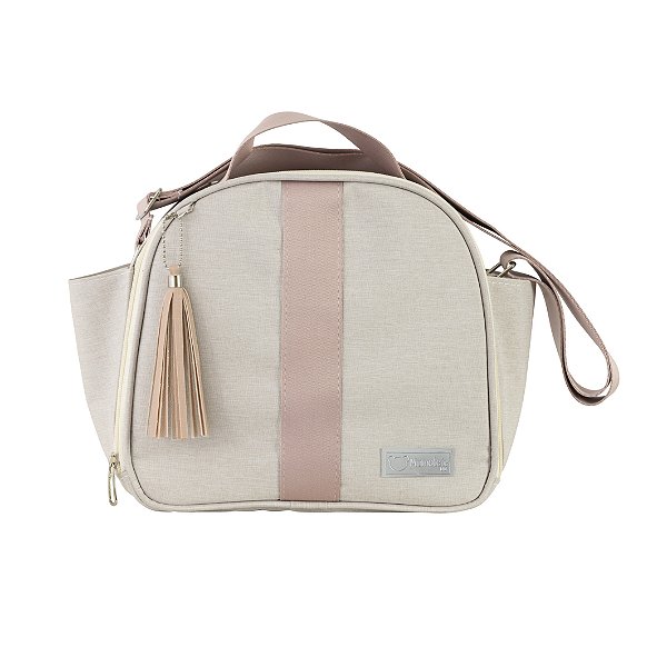 Bolsa Frasqueira 102 - Linho Bege/Rose