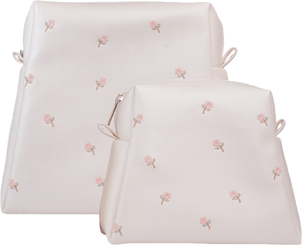 Kit Nécessaires P/M - Flores Branco
