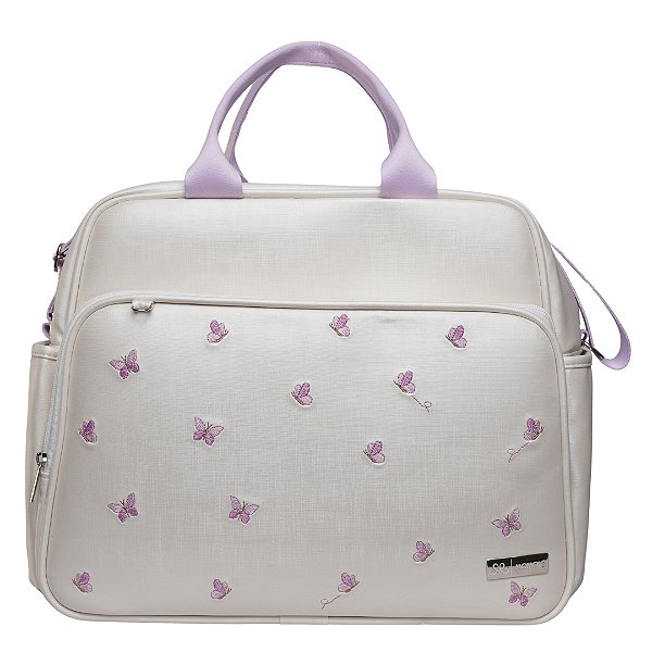 Bolsa Passeio 501 -Borboleta Branco Lilás