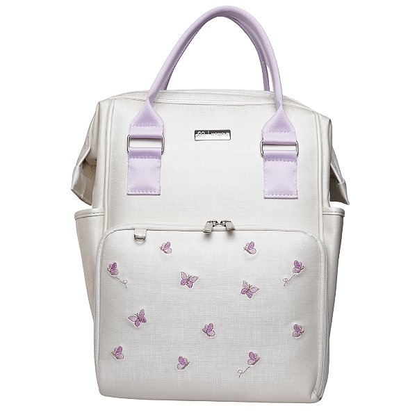 Mochila Funcional 701 - Borboleta Branco Lilás