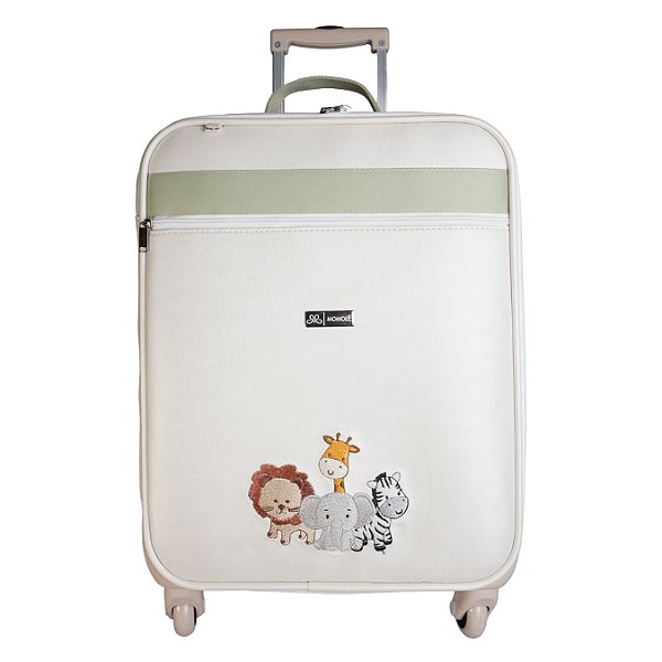 Mala Maternidade de Rodinhas 700 -Safari Branco Verde