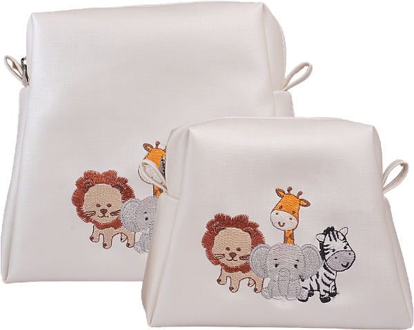 Kit Nécessaires P/M -Safari Branco Verde