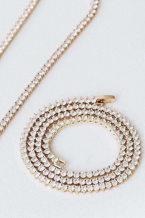 Colar RIVIERA 3 Pontas Ouro (43cm)