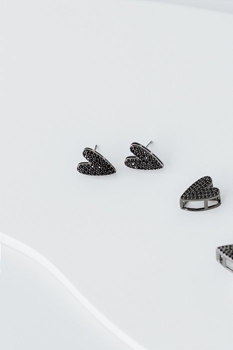 Pingente CORAÇÃO Cravejado All Black