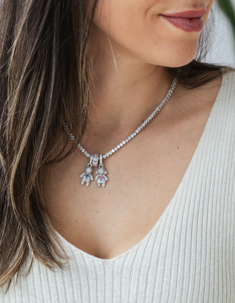 Pingente FILHO Cravejado Click RÓDIO | PINK