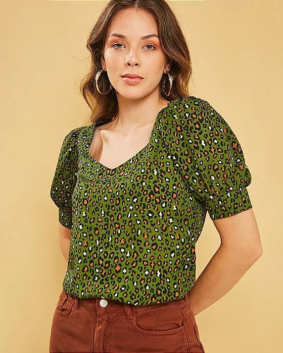 Blusinha Feminina Estampa Animal Print