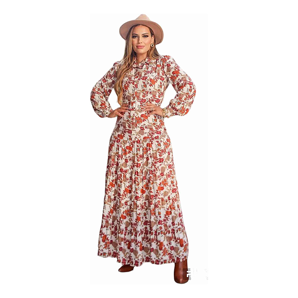Vestido longo floral - JOYALY