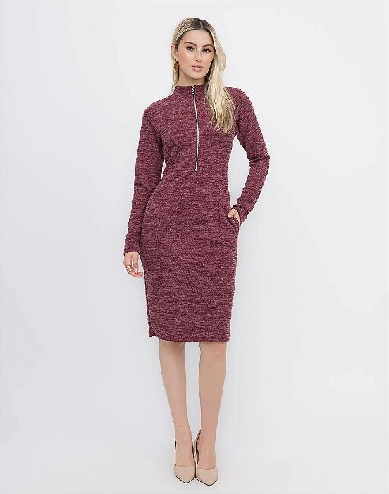 Vestido Midi em Malha tricot
