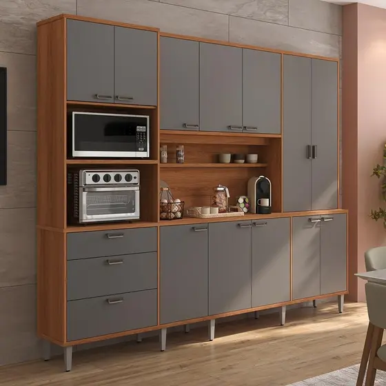 Kit de Cozinha  Pulse 2,60m 12 Portas e 3 Gavetas -  Lukaliam Móveis
