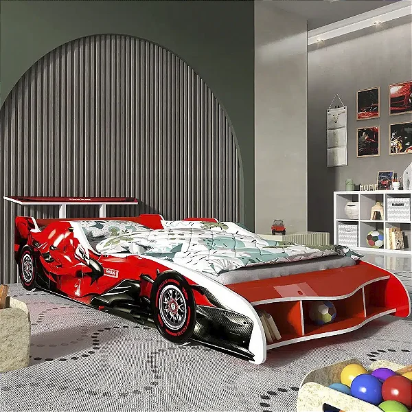 Cama Carro F1 Vermelho - Gelius