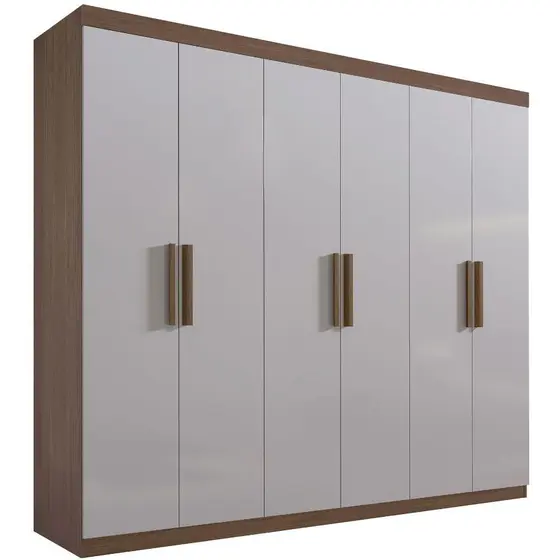 Guarda Roupa Colibri Castanho 6 Portas 6 Gavetas  - D' Doro Móveis