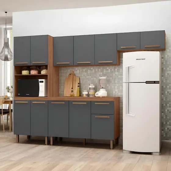 Armário de Cozinha Completo Pop 1 Forno 12 Portas 1 Gaveta - Dacheri