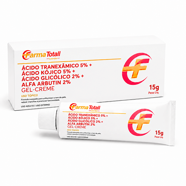 Ácido Tranexâmico 5% + Ácido Kójico 5% + Ácido Glicolico 2% + Alfa Arbutin 2% Gel Creme 15g