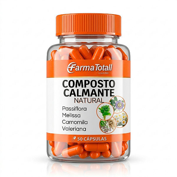 CALMANTE NATURAL - Passiflora, Melissa, Camomila e Valeriana  - 50 cápsulas