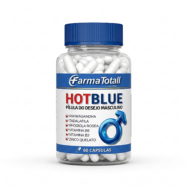 HOT BLUE COM 60 CÁPSULAS - MAIS POTÊNCIA, ENERGIA E DESEMPENHO MASCULINO