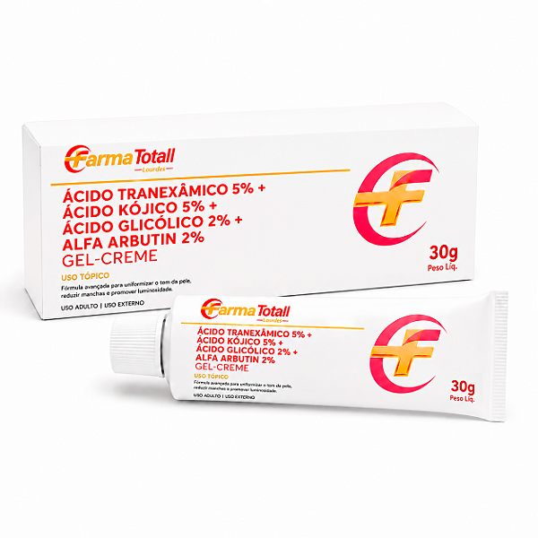 Ácido Tranexâmico 5% + Ácido Kójico 5% + Ácido Glicolico 2% + Alfa Arbutin 2% Gel Creme 30g